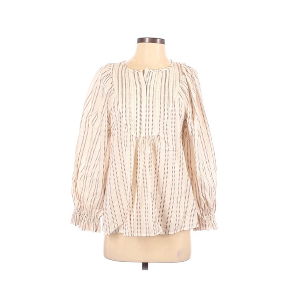 Elizabeth and James Pintuck bib blouse size M - Picture 3 of 9